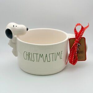 Snoopy figurine Christmas bowl by Rae Dunn | Snoopy soup bowl